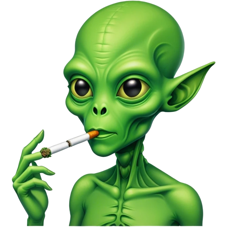 Alien smoking weed  emoji