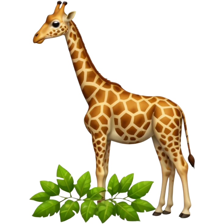 giraffe eating leaves emoji