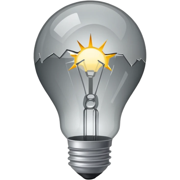 grey light bulb like 💔 emoji