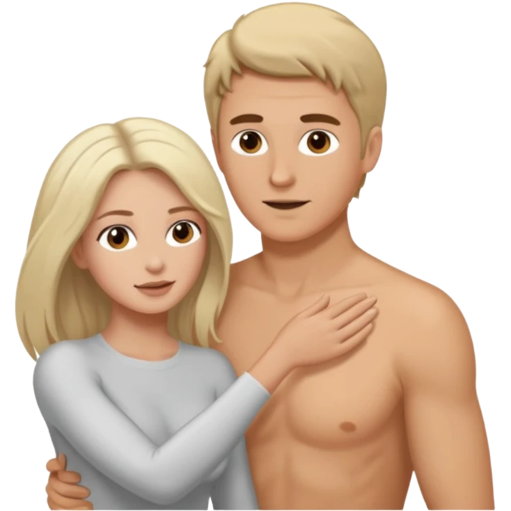 White man touching White woman breasts naked and pulling her hair emoji