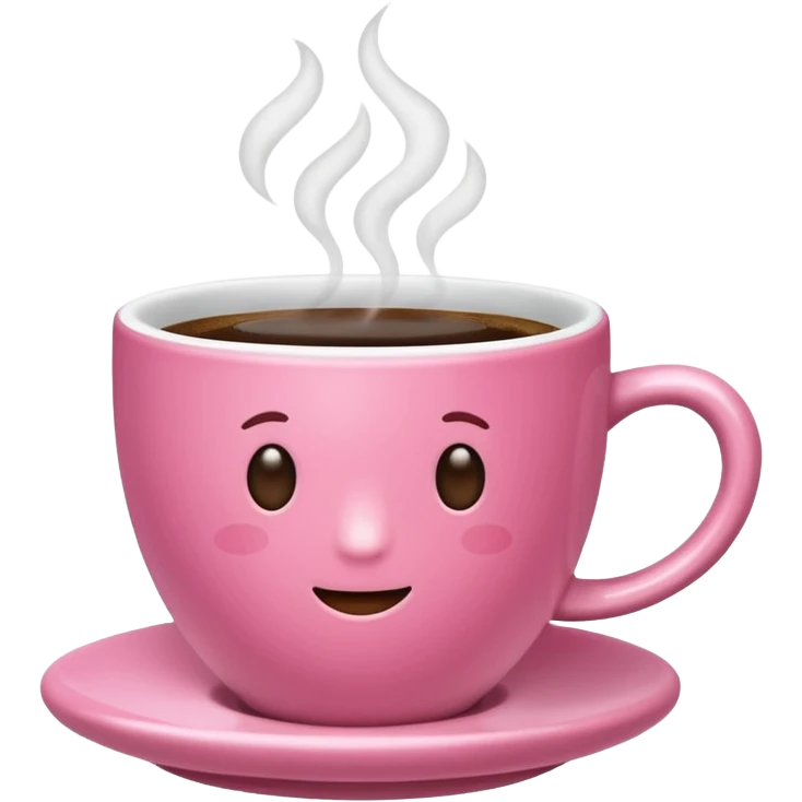 A pink cup of coffee emoji
