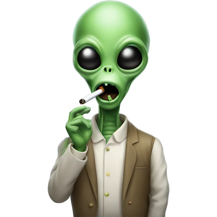 Alien smoking emoji