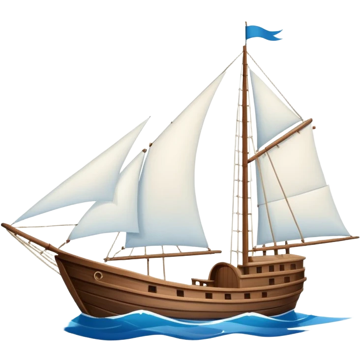 small merchant ship on the open sea emoji