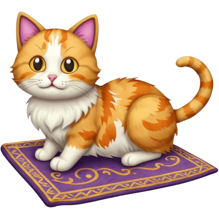 cat suffer on flying carpet emoji