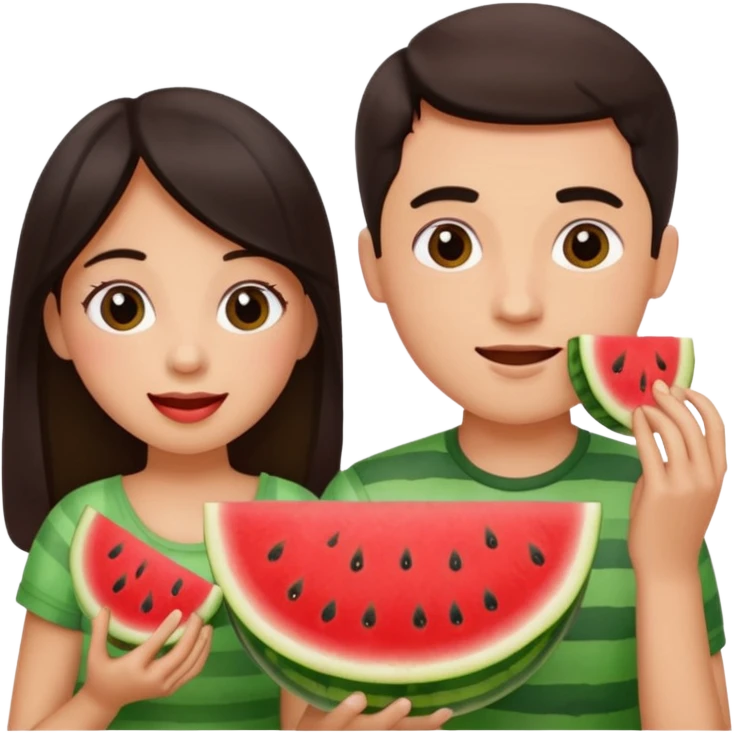 Couple eating Watermelon  emoji