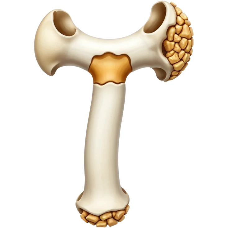a femur bone with osteoporosis emoji