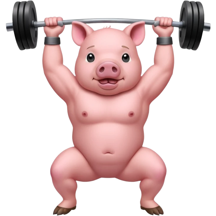 Pig lifting weights emoji