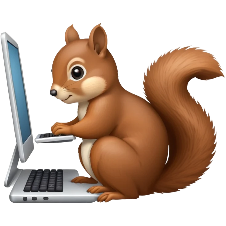 Squirrel on a computer emoji