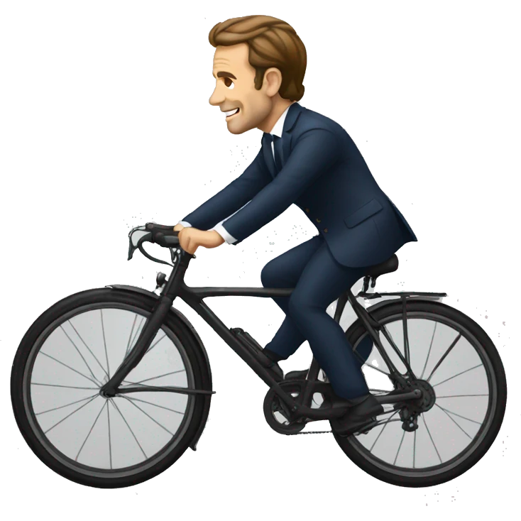 Macron en velo emoji