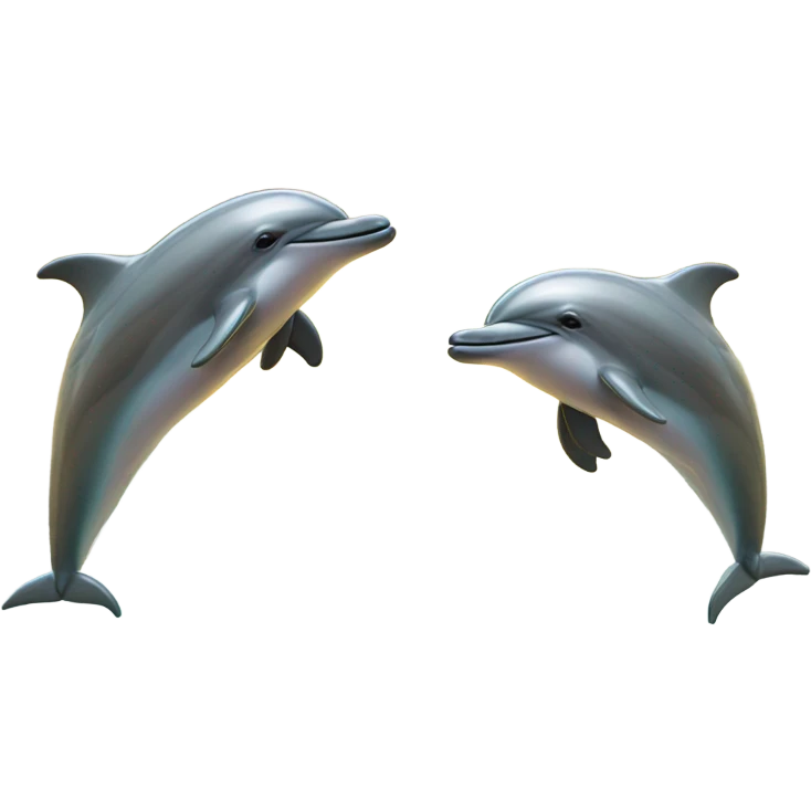 dolphins jumping from ocean with rainbow behind them emoji