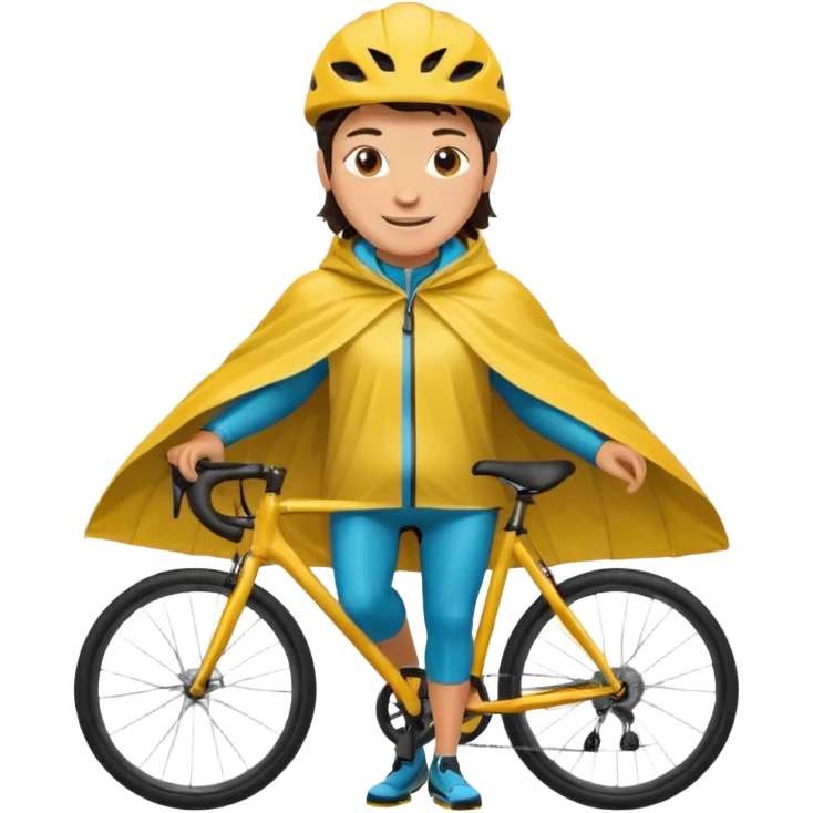 Cyclist with rain poncho emoji