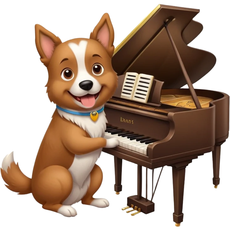 Perro tocando el piano  emoji