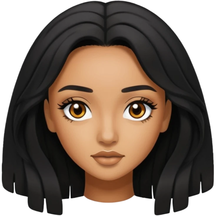 Leigh-Anne Pinnock brown eyes, black long hair emoji