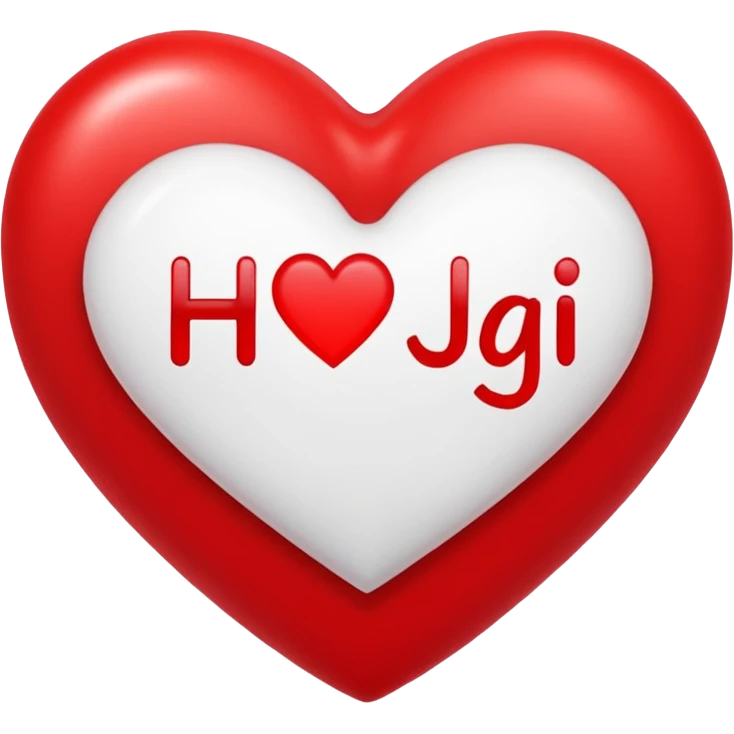 red heart that in the middle writes Hi Nastja emoji