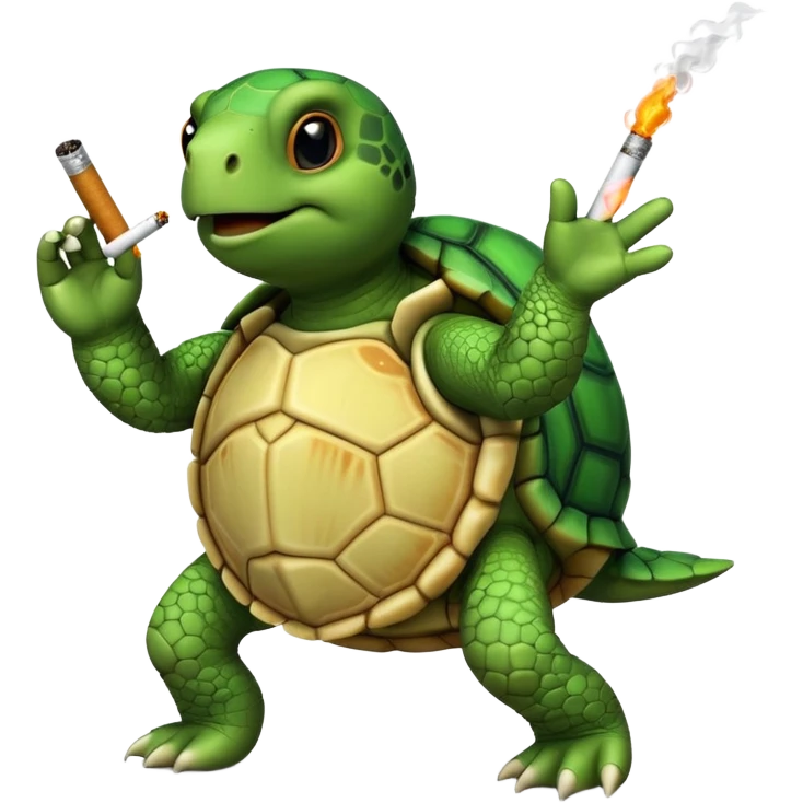 Turtle smoking and dancing  emoji