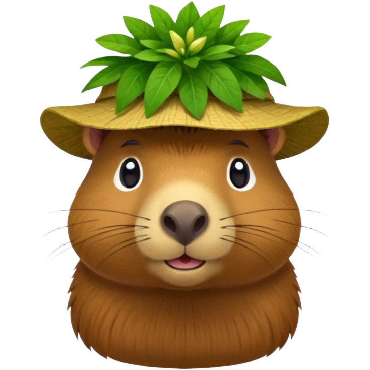 Capybara with plant hat emoji