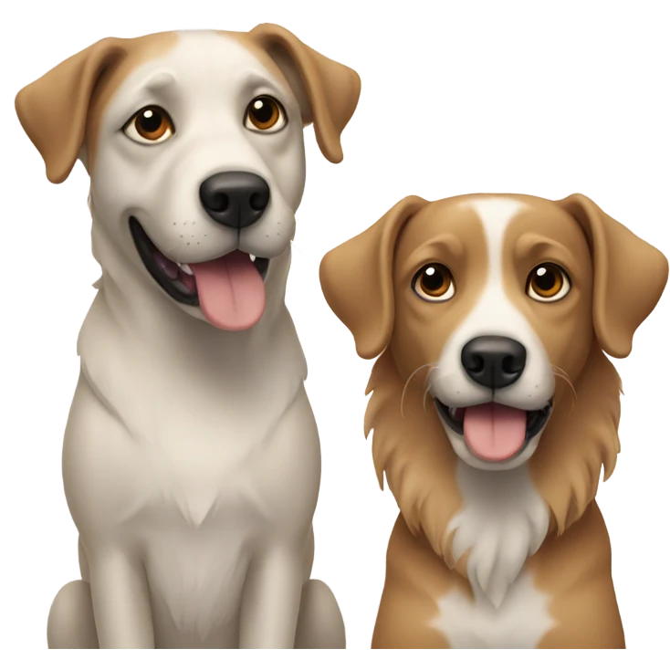 Two dogs together  emoji