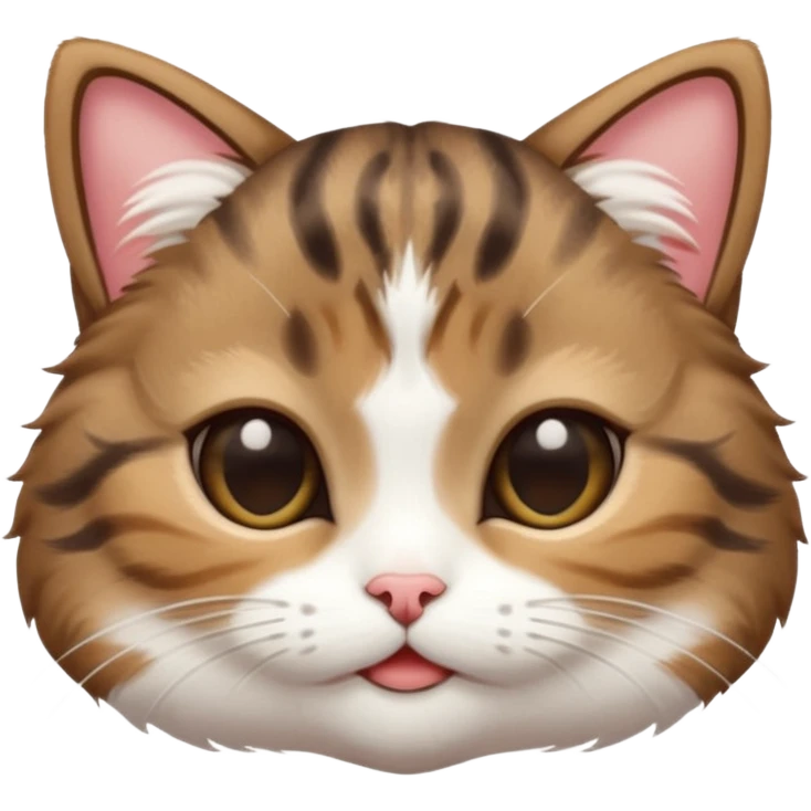 dark brown tabby and white small cat in funny positions upside down with eyes closed emoji
