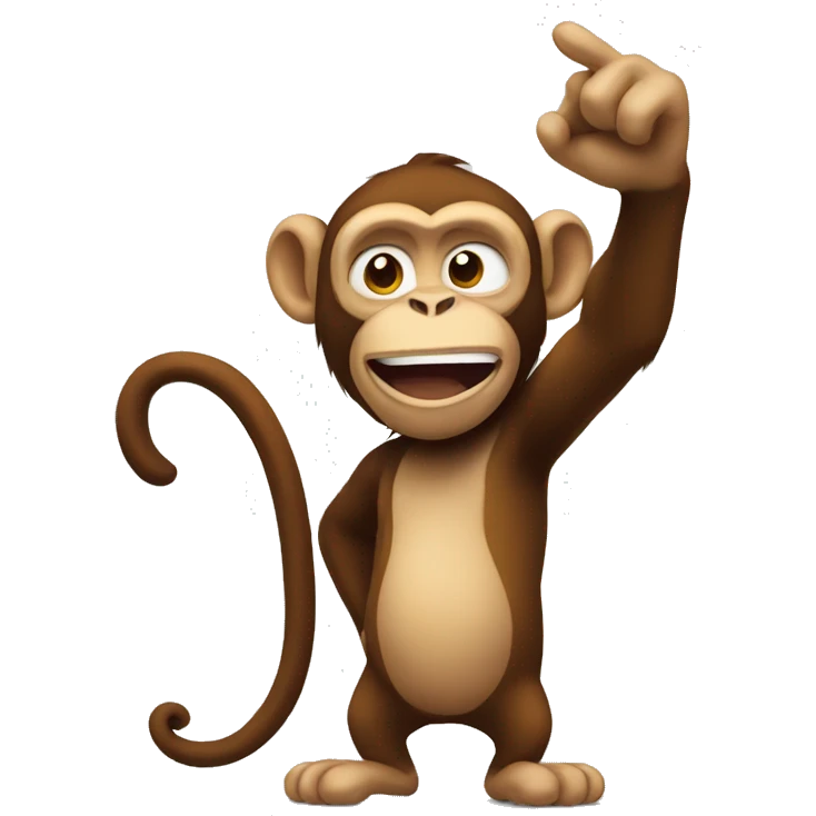 Monkey pointing finger  emoji