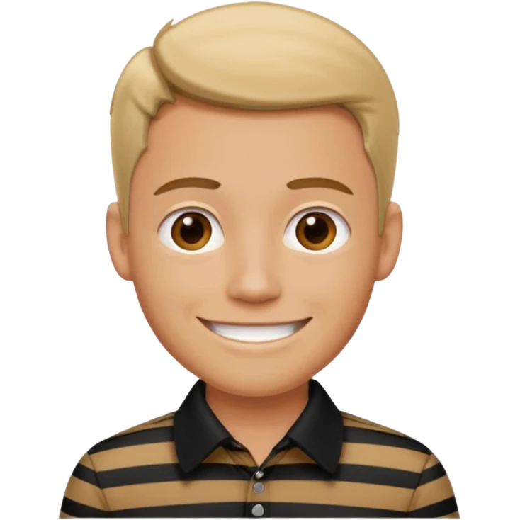 Man with black Striped Shirt not a t shirt emoji