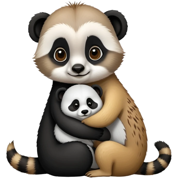 Meerkat hug a panda emoji