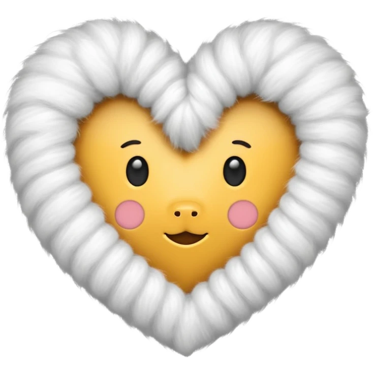 white fur heart, large locks of wool emoji