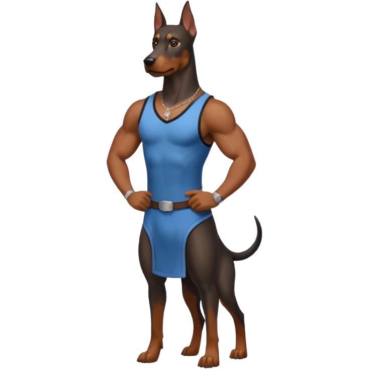 Doberman with clothes on emoji