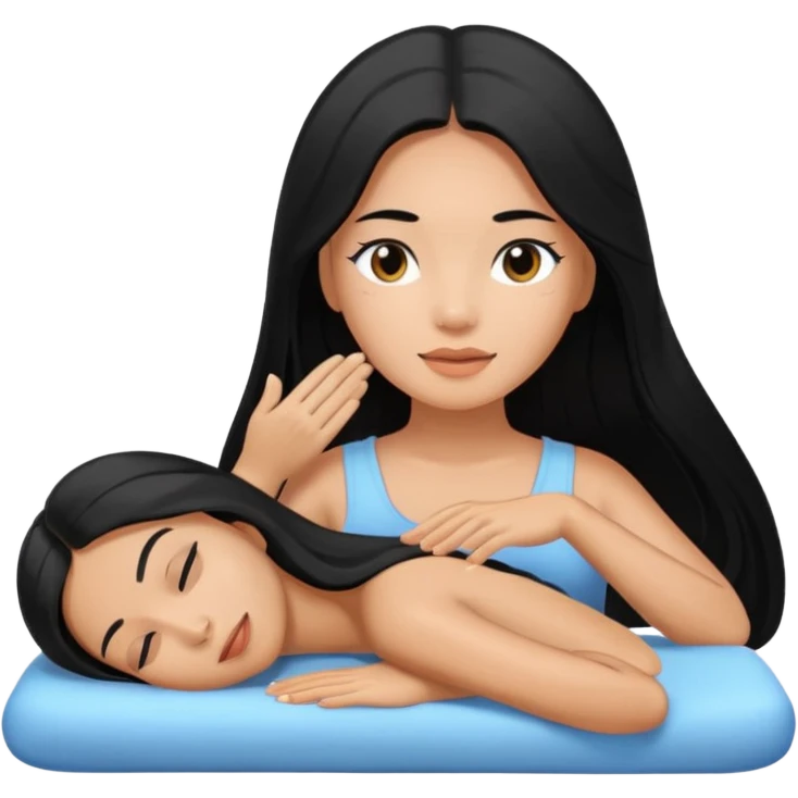 Philippines woman with long hair is getting a massage  emoji