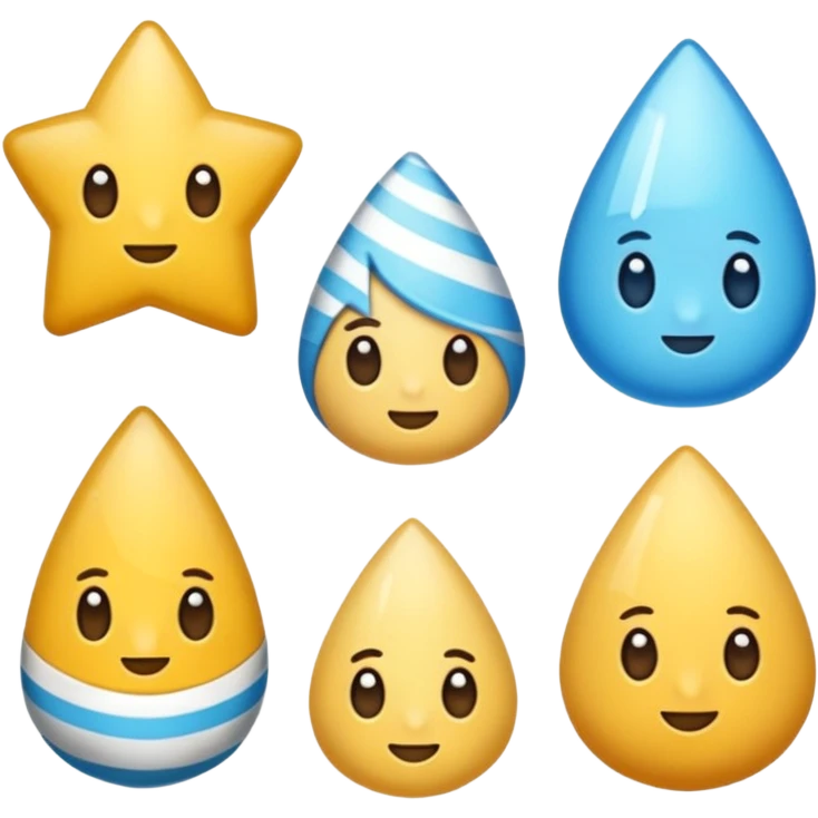 Glitter pacote de pipoca, listras roxas e azul ciano emoji