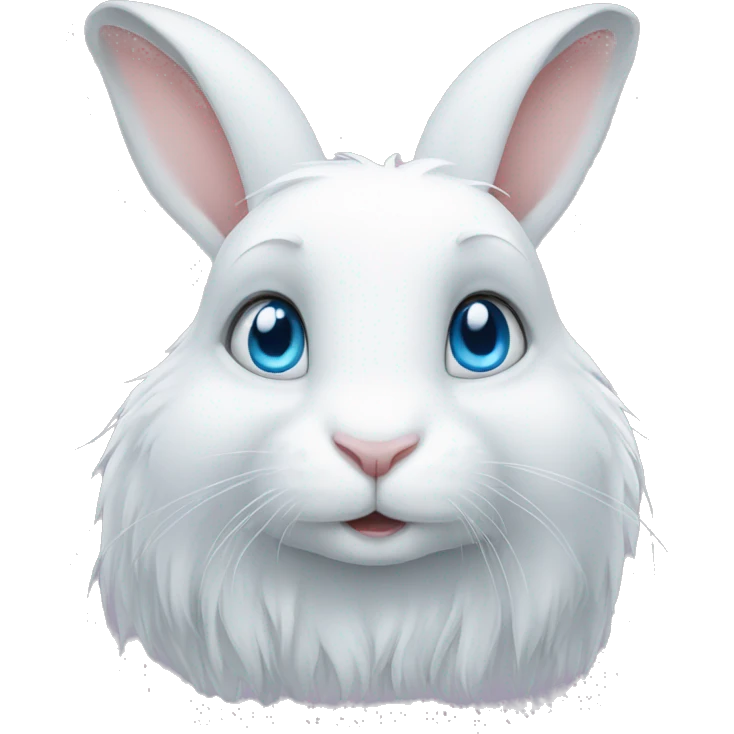 White rabbit blue eyes long haïr emoji | AI Emoji Generator