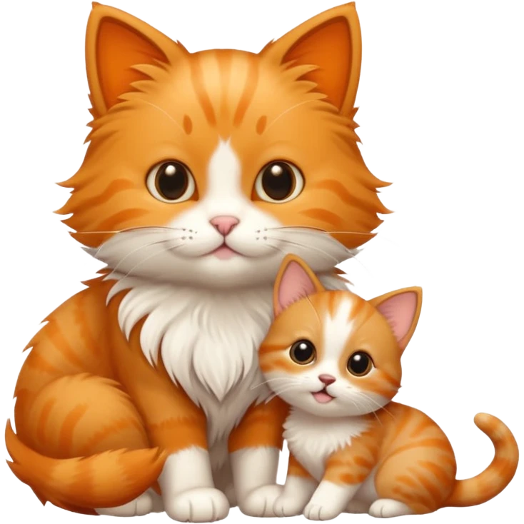 Cute cat playing with puppy emoji