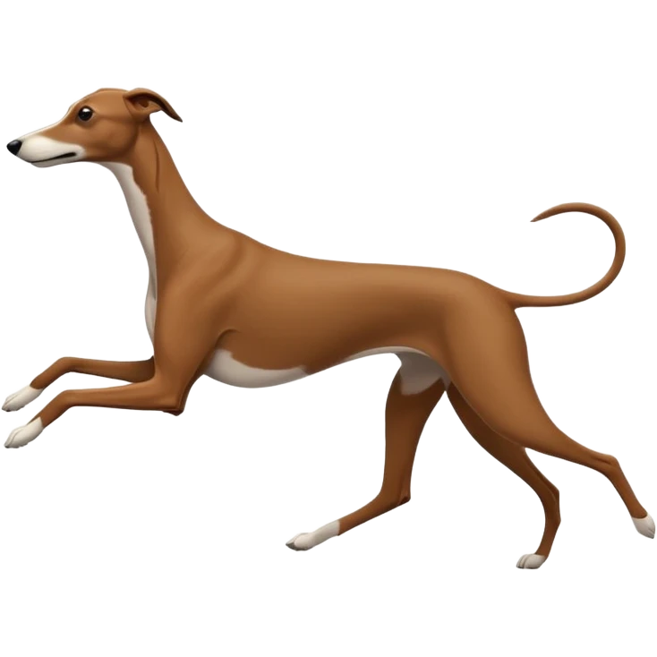 Silouhette of a brown Greyhound running emoji