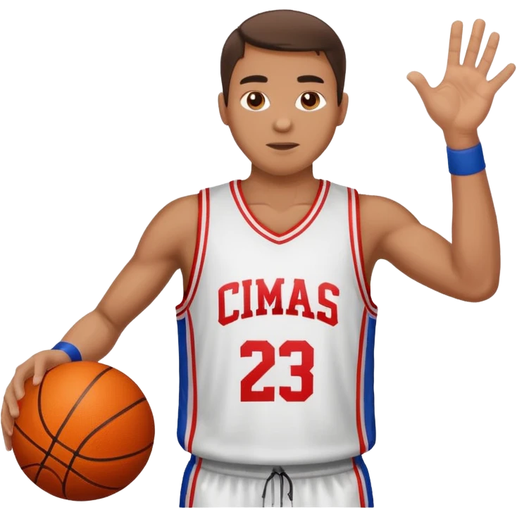 A man with a basketball, shooting it emoji