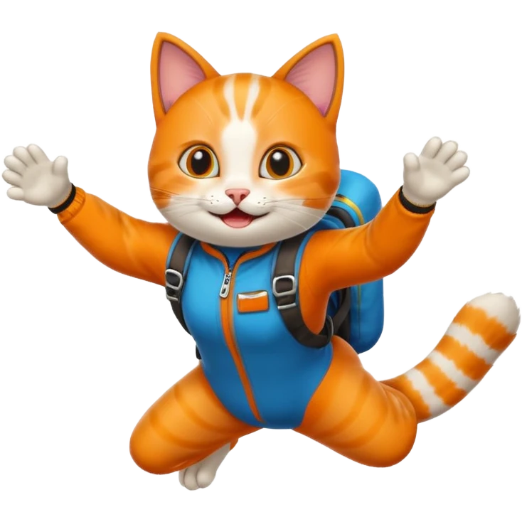 kitty skydiving  emoji