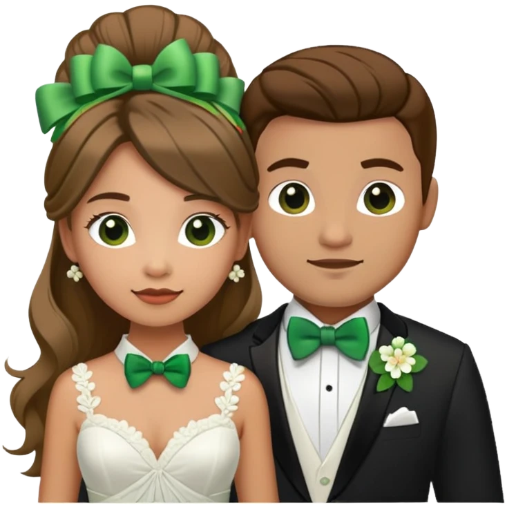Hawaiian Bride and Irish groom emoji