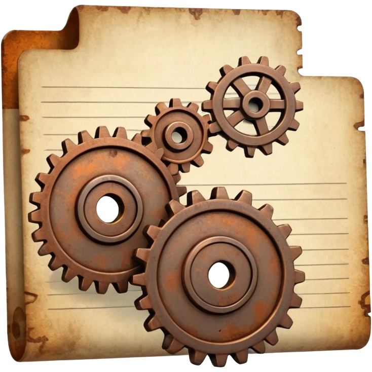 Gear/Cog + Document emoji