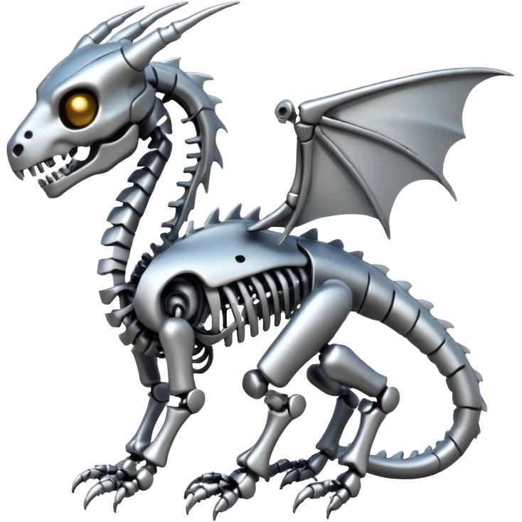 A skeleton robot dragon tiny emoji