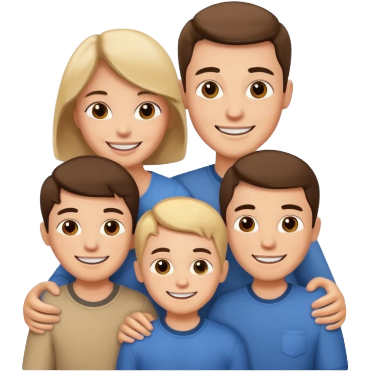 famille avec deux garcon emoji