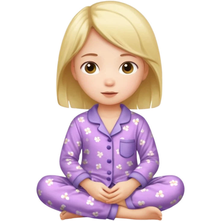 girl kid wearing cure pyjama sitting emoji