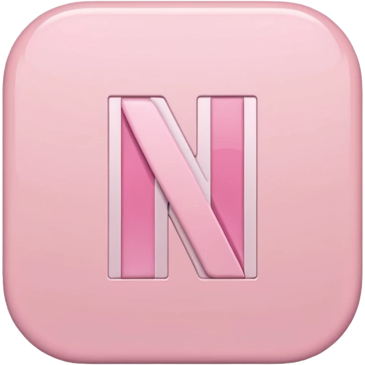 Netflix aesthetic "N" logo in pastel pink emoji