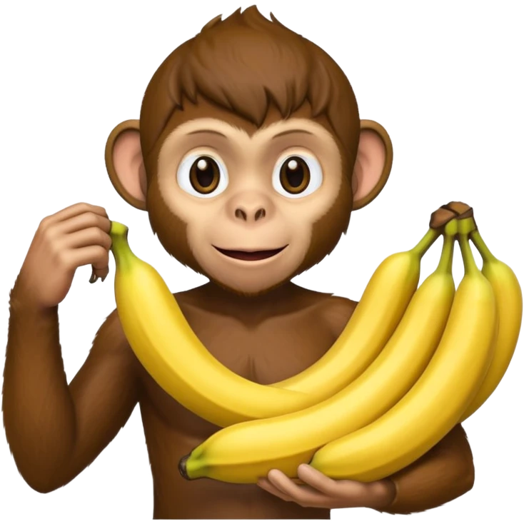 Monkey man holding many bananas emoji