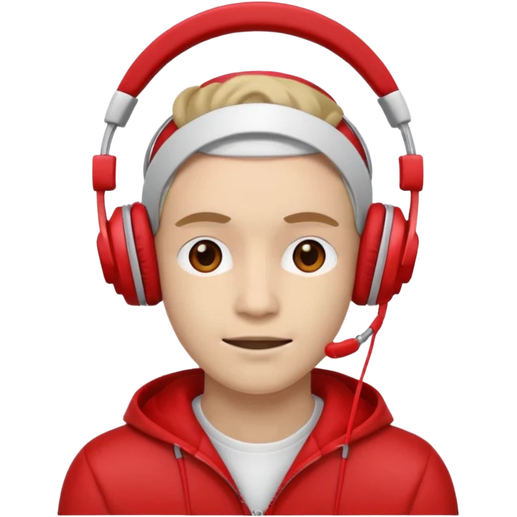 w,red headphone emoji