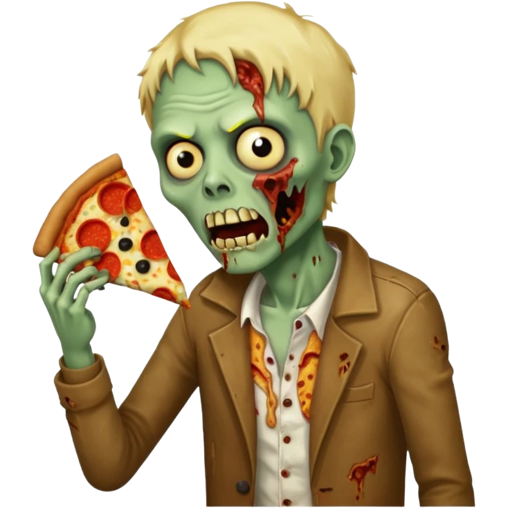 zombie eating pizza slice emoji