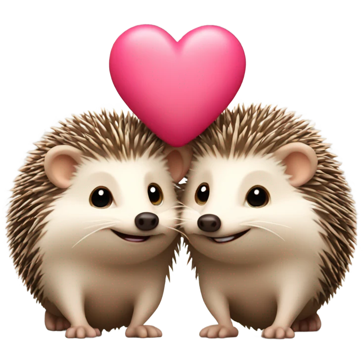 Hedgehogs and add heart between  emoji