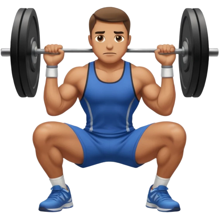 Guy squating without a dumbell emoji