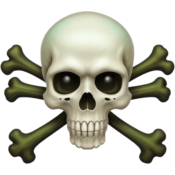 a poisonous cloud of gas, dark swamp color, with an image of a skull and two crossed bones behind the skull emoji