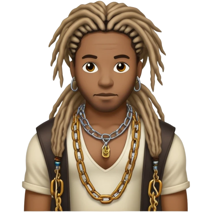 handsome black man with chains on and designer clothes and dreadlocks emoji