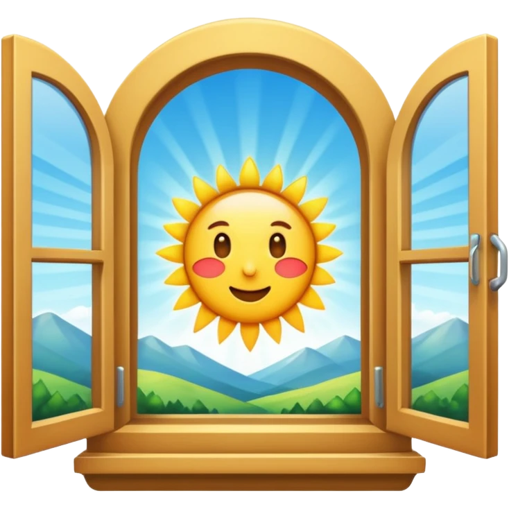 open window with sunlight emoji