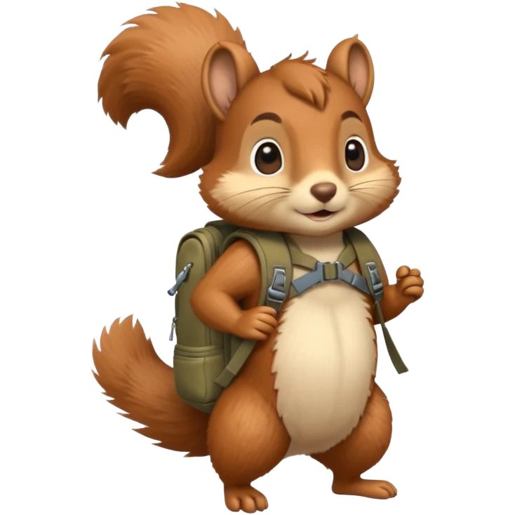 a squirrel walking with a backpack
 emoji