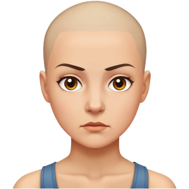feminist woman with shaved head emoji